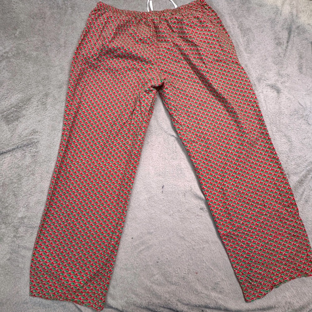 Vineyard Vines Men's Whale Print Pajama Pants Size XL 100% Cotton Red Green - Picture 3 of 7